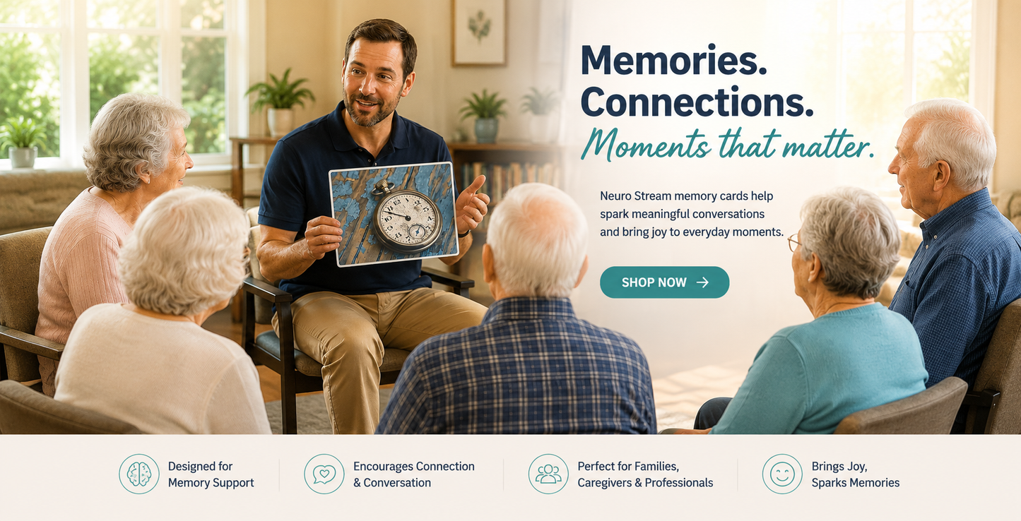 Memory Cues by Neuro Stream — Conversation Cards for Memory Care